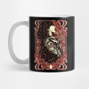 Girl Art Nouveau Tattoo Style Mug